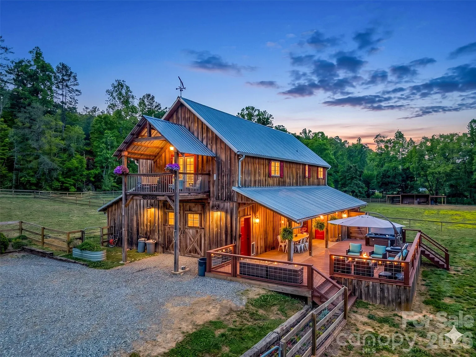 Authentic Barndominium on 35 Mountain Acres with Creek Frontage, Seven Pastures, and Long-Range Views Near Lake Lure