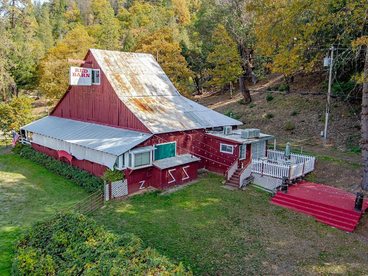 Historic Red Barn with Living Quarters on 6.39 Acres in Douglas City