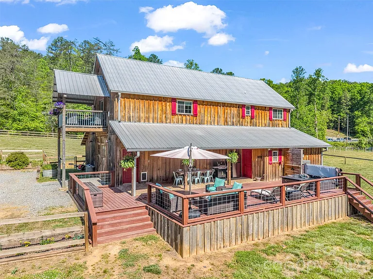 Authentic Barndominium on 35 Mountain Acres with Creek Frontage, Seven Pastures, and Long-Range Views Near Lake Lure