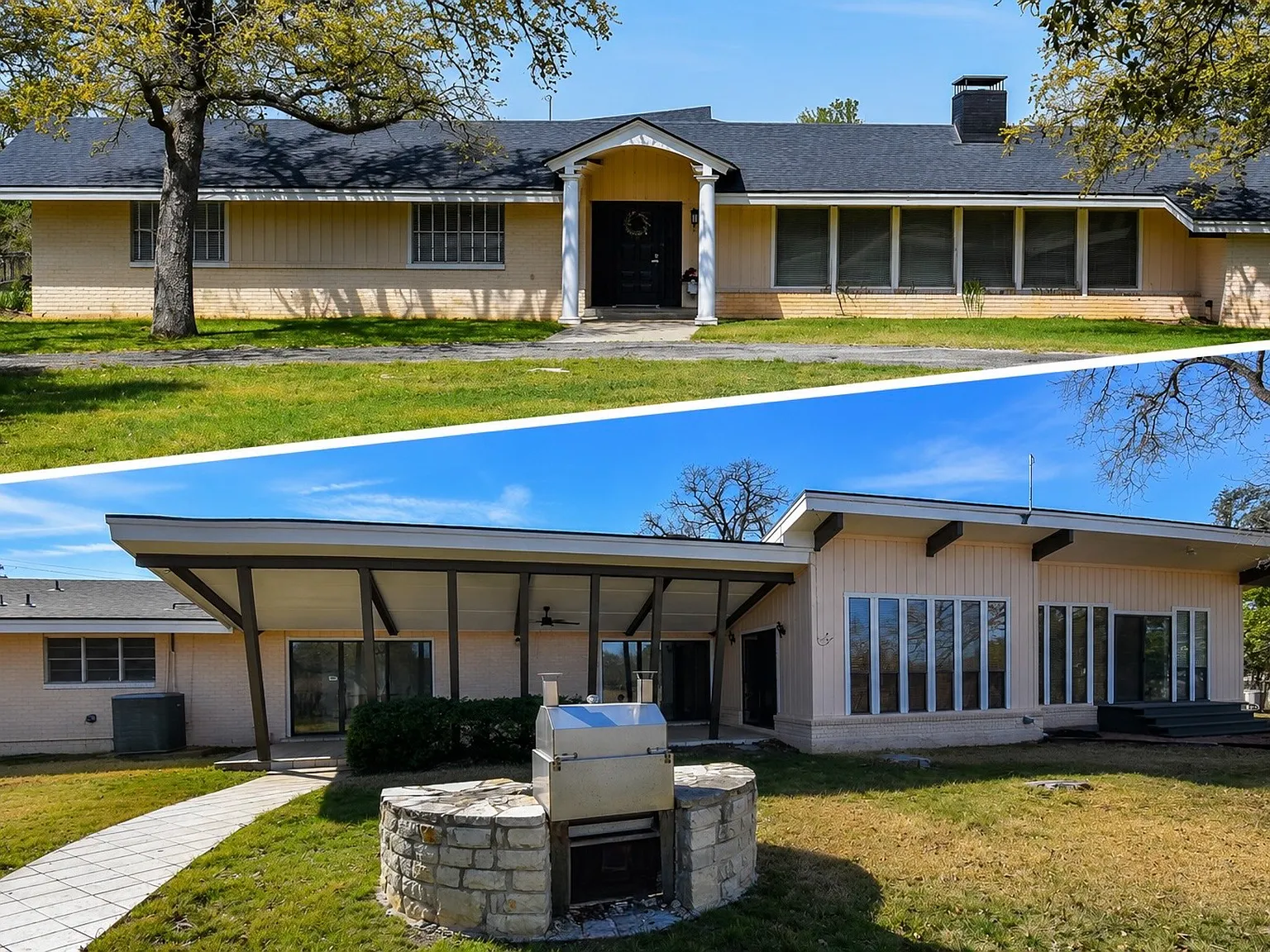 Brady Creek Frontage on 6 McCulloch County Acres, With a 1960 Midcentury Home
