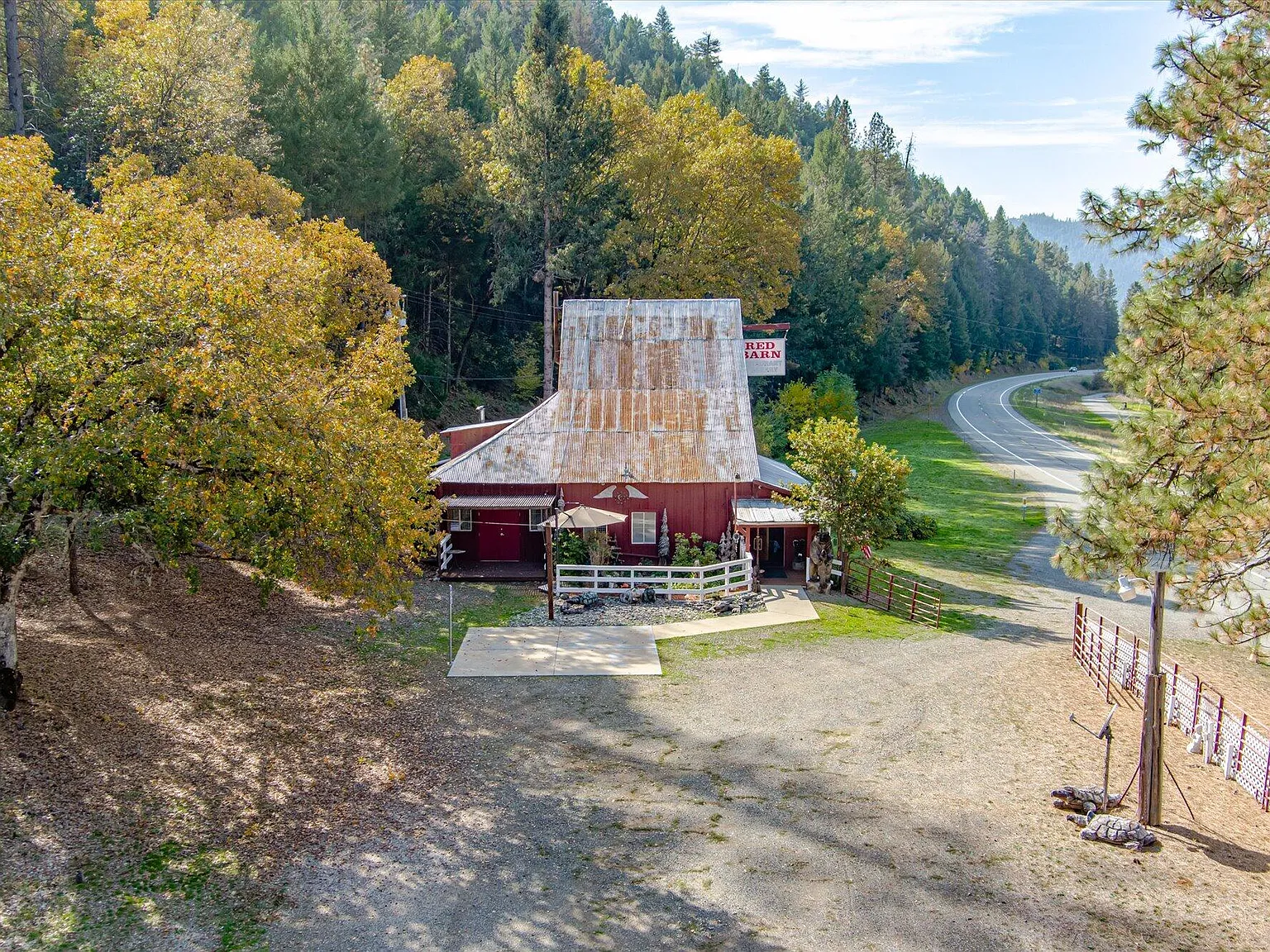 Historic Red Barn with Living Quarters on 6.39 Acres in Douglas City
