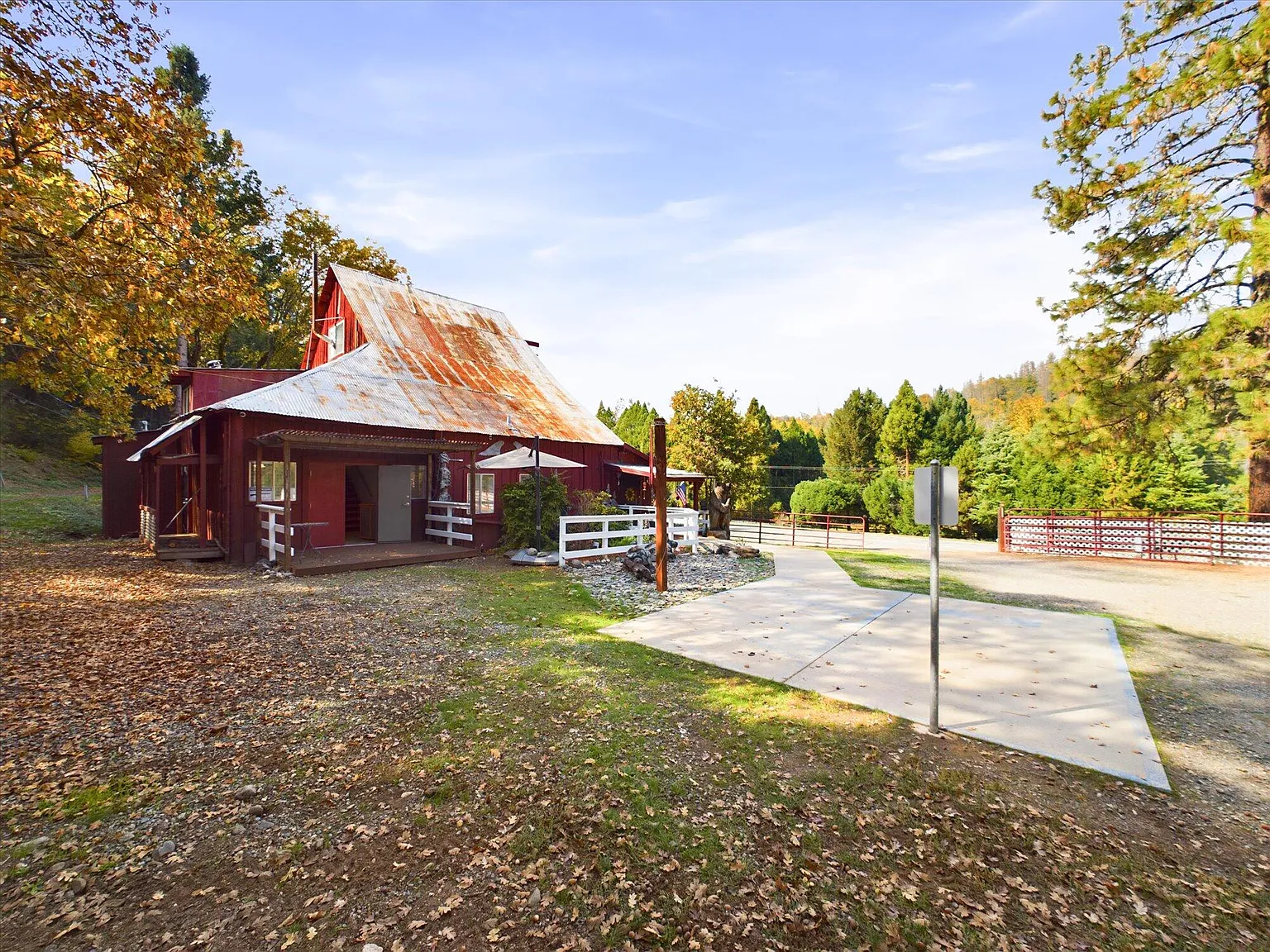 Historic Red Barn with Living Quarters on 6.39 Acres in Douglas City