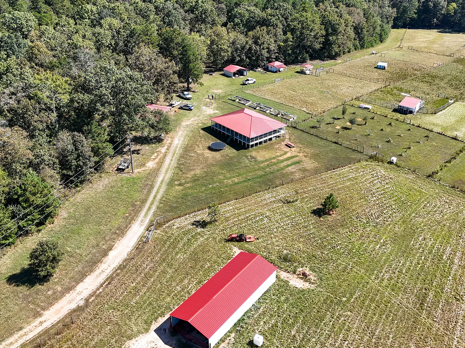 New-Build Farmhouse with a Covered Porch Bigger Than the House on 44 Elbert County Acres
