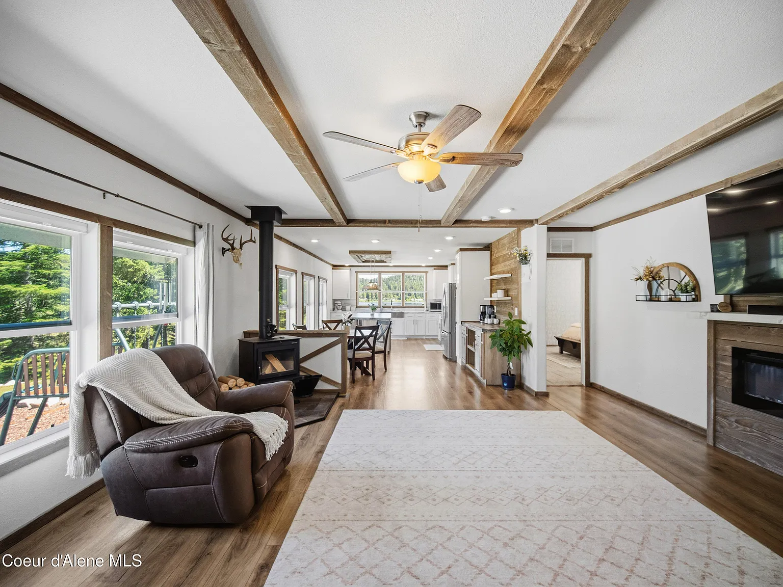 2020-Built Waterfront Retreat with 160 Feet of Private Kelso Lake Frontage, 5.5 Acres, and a 30x40 Shop Near Farragut State Park