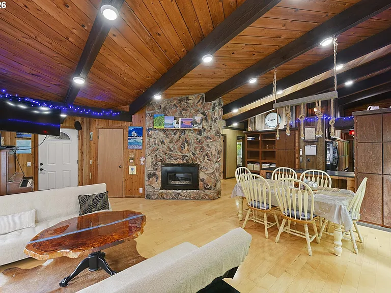 Lodge-Style Home with Salmon Stream on 22 Acres Bordering BLM and Elliott State Forest