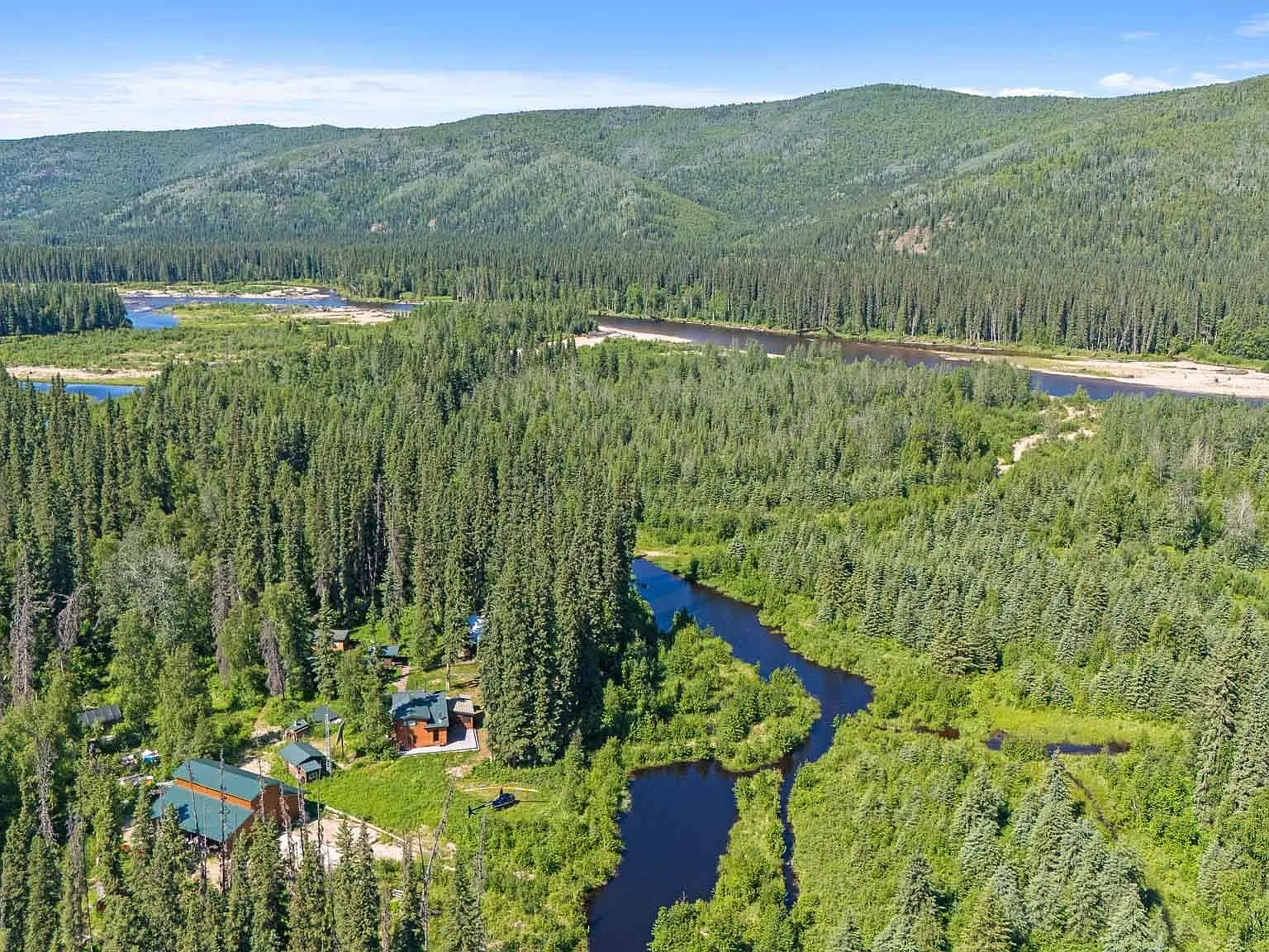 A Private River Oasis with Four Guest Cabins in Salcha