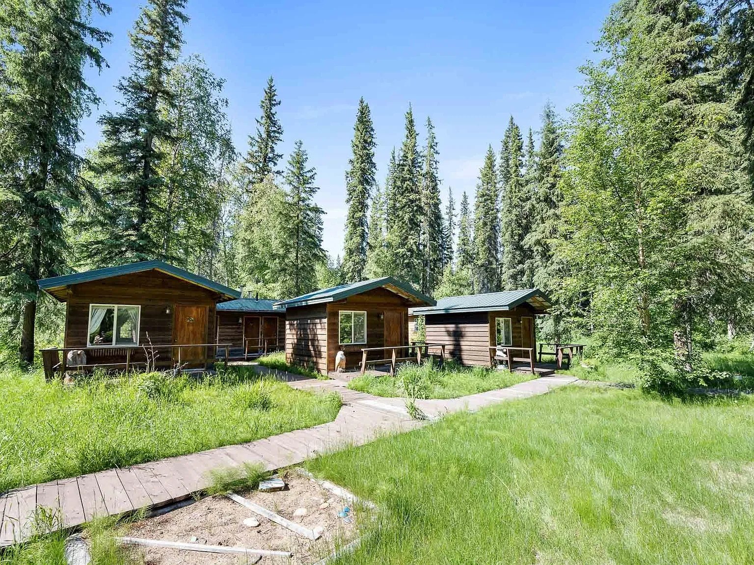 A Private River Oasis with Four Guest Cabins in Salcha