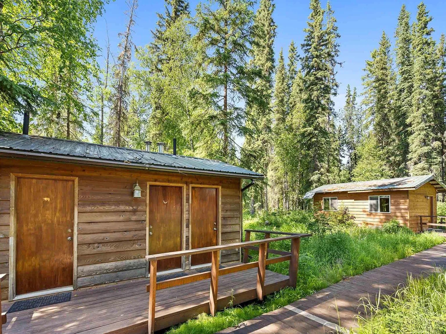 A Private River Oasis with Four Guest Cabins in Salcha